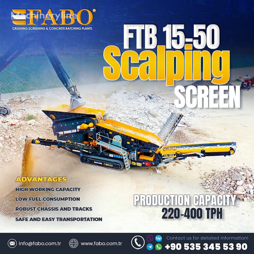 uudet FABO FTB-1550 MOBILE SCALPING SCREEN  murskaamo