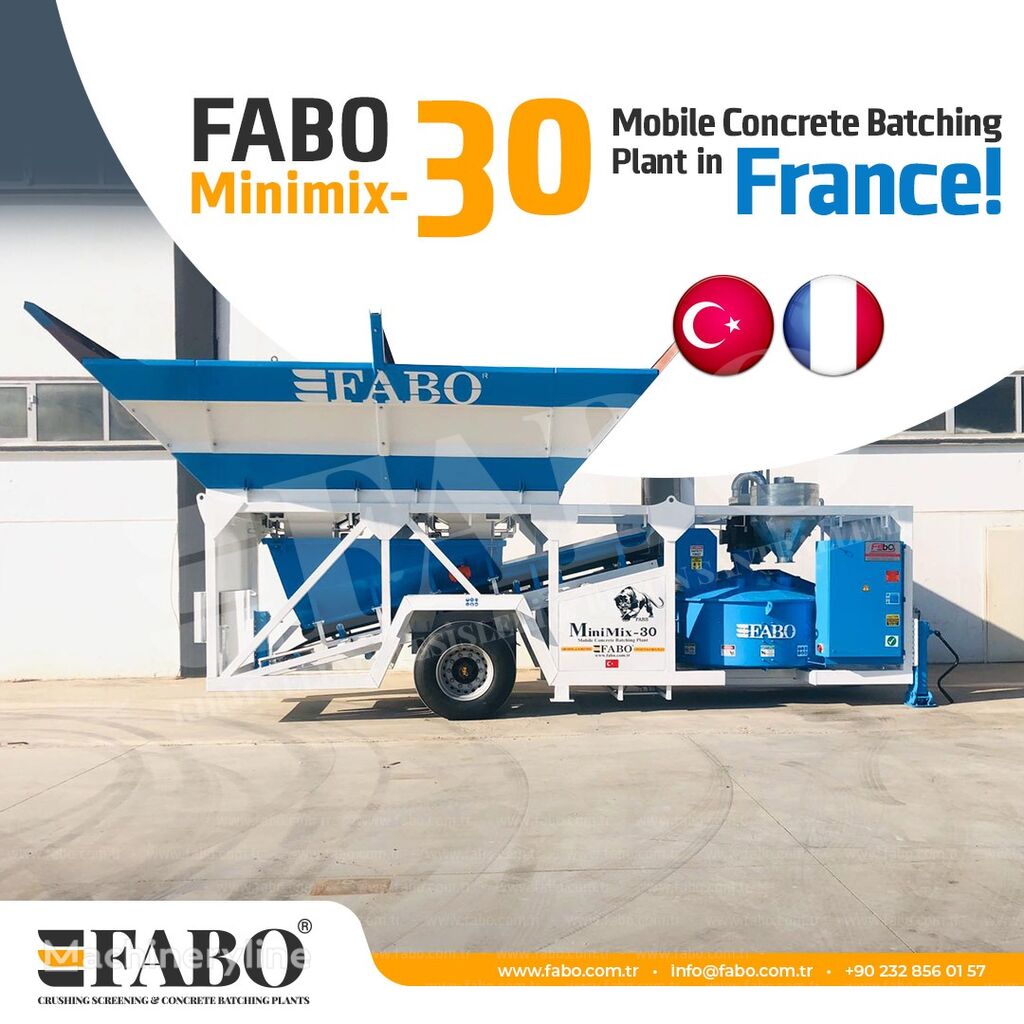 uudet FABO MOBILE CONCRETE PLANT CONTAINER TYPE 30 M3/H FABO MINIMIX betoniasema