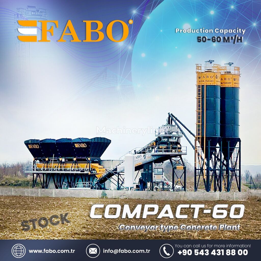 uudet FABO SKIP SYSTEM CONCRETE BATCHING PLANT | 60m3/h Capacity | STOCK betoniasema