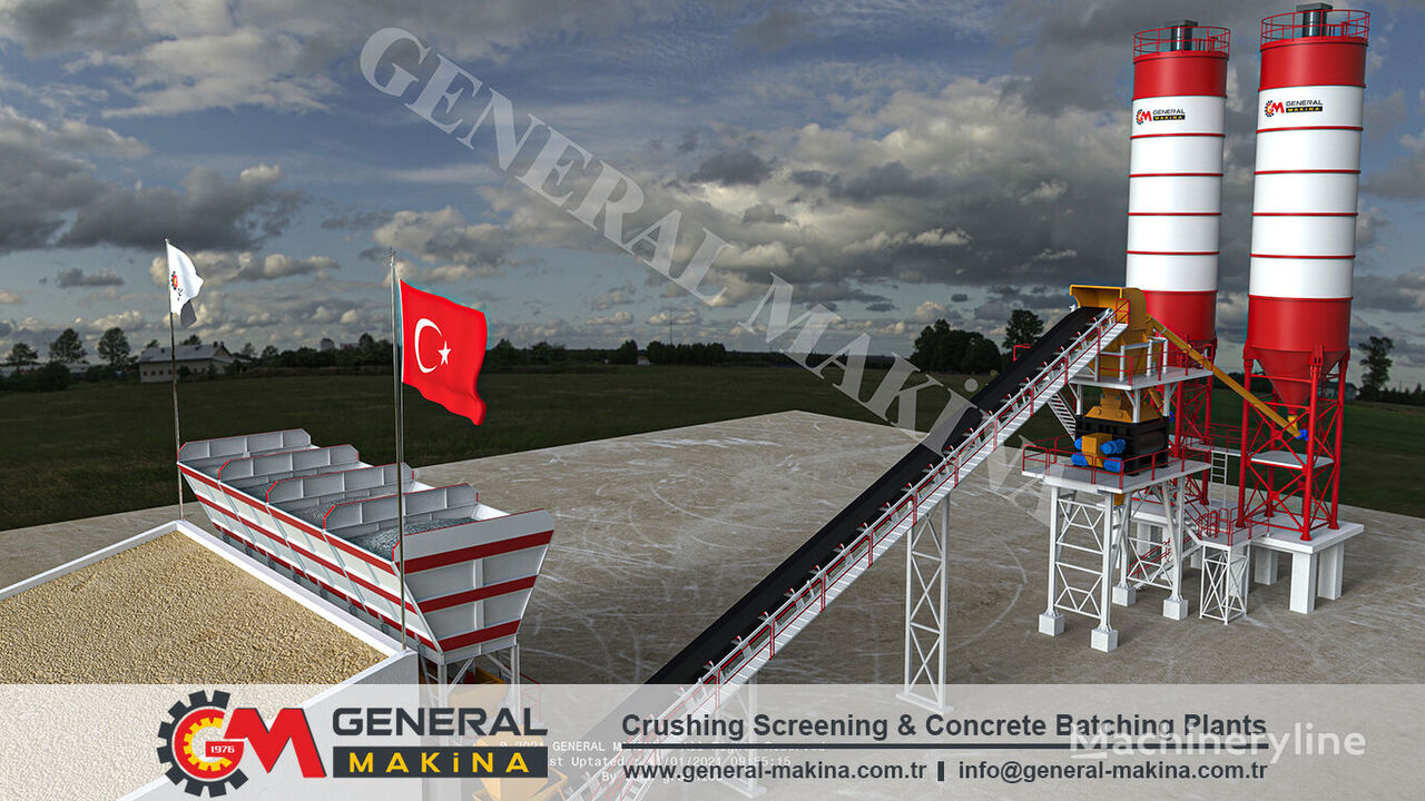 uudet General Makina Royal 150 High Capacity Concrete Batching Plant betoniasema